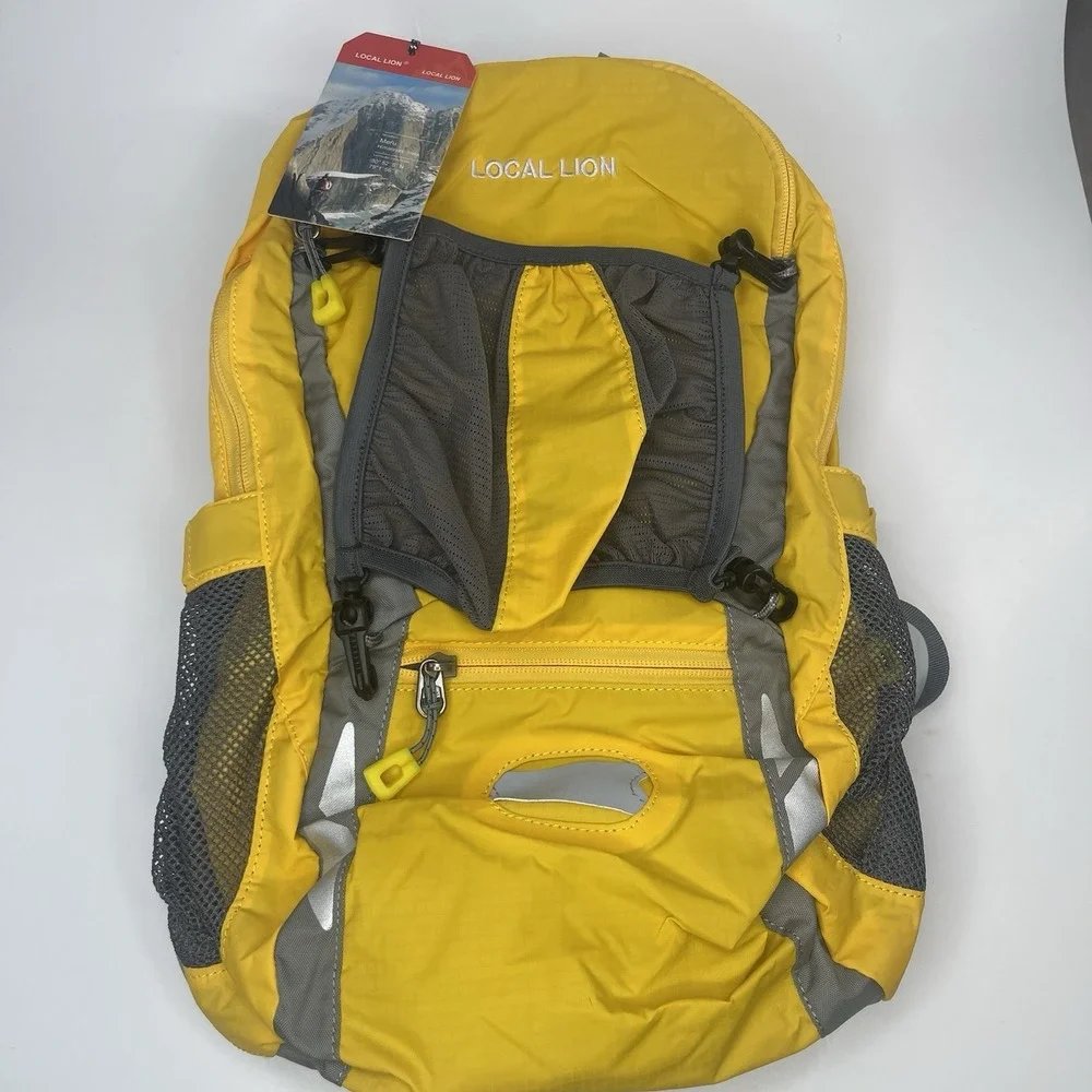LOCAL LION Outdoor Hiking Running Double Shoulder Backpack Bag Yellow/grey (G25)
